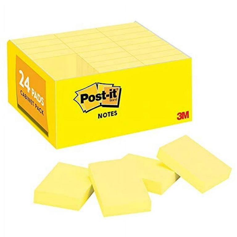 Post-it Mini Notes, 1.5 in x 2 in, 24 Pads, America's #1 Favorite Sticky  Notes, Canary Yellow, Clean Removal, Recyclable (653-24VAD) 