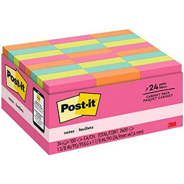  (24 Pack) Sticky Notes 1.5x2 in, 8 Colors Post Self