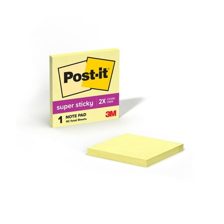 Post-it Note, Canary Yellow, 3 in. x 3 in, 90 Sheet, 1 Pad