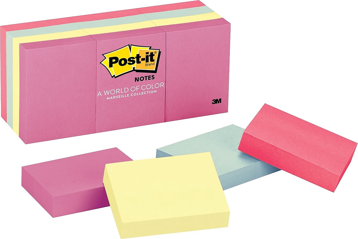 Post-it Notes, 1-1/2 x 2, Marseille Colors 653ASTCT