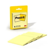 Post-it Notes, 3 in x 3 in, Canary Yellow, 4 Pads/Pack