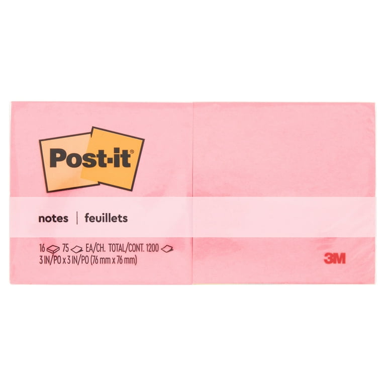 Sticky Notes 3x3 Self-Stick Notes Bright Colors Sticky Notes 4 Pads 90  Sheets/Pad (Black) - Yahoo Shopping