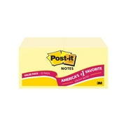 Post-it Notes, 3" x 3", Canary Yellow, 12 Pads/ Pack
