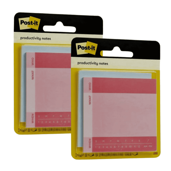 Post-it Notes 3x3 by 3M, 120 Sheets, Blue & Pink, Office Supplies