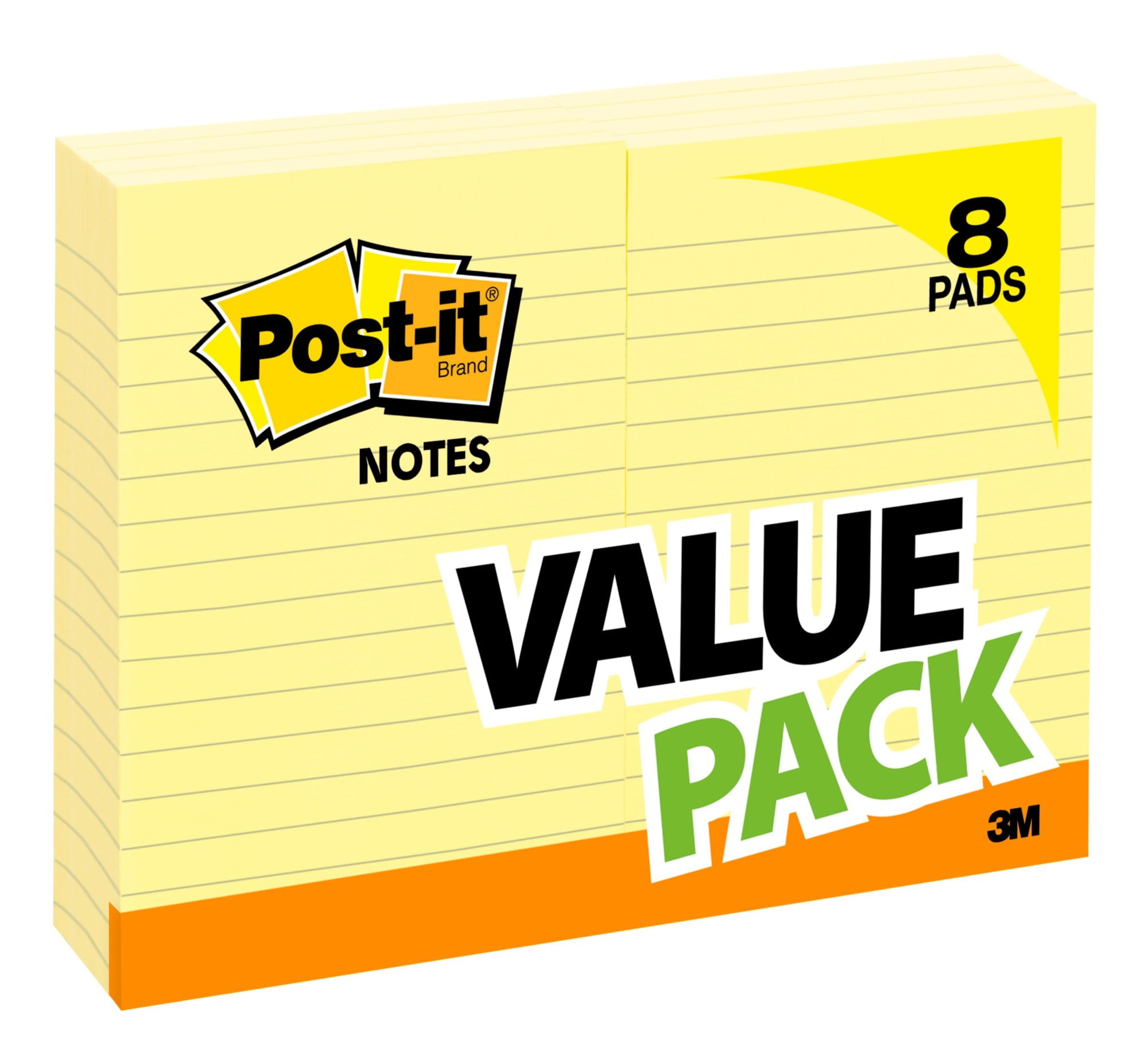 Post-it® Notes, 4 in x 6 in, Canary, Lined - Walmart.com