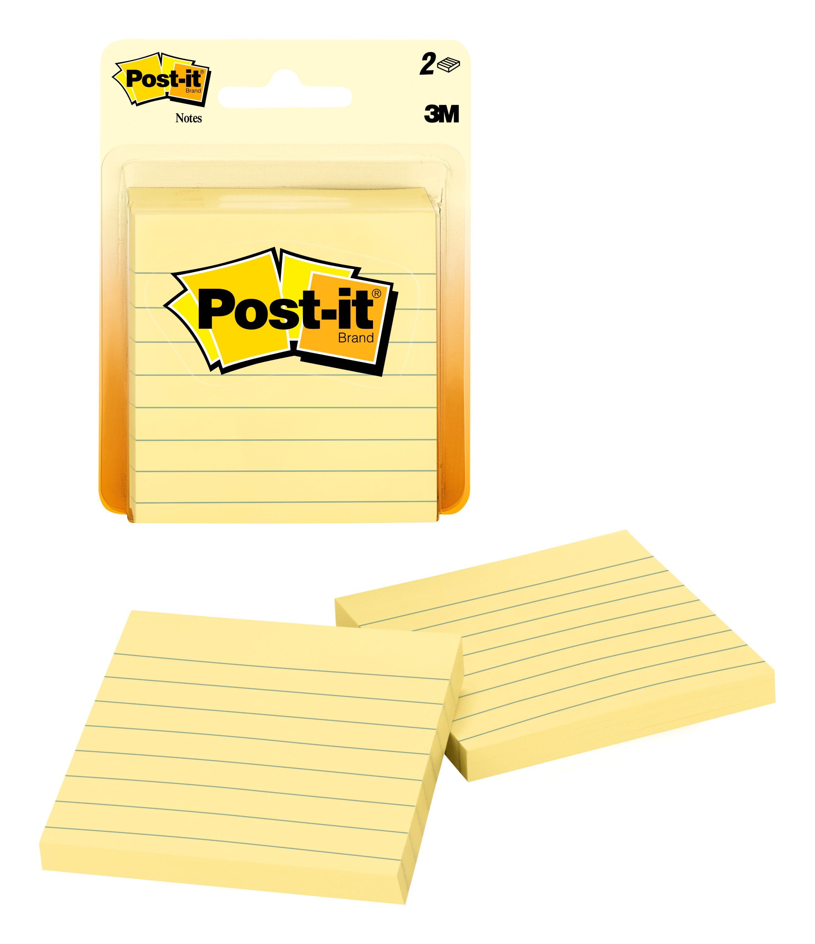 Post-it Notes 630PK2 3 in x 3 in (7.62 cm x 7.62 cm) Canary Yellow, Lined