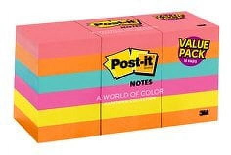 Post-it Notes 653-18AU, 1 3/8 in x 1 7/8 in (34.9 mm x 47.6 mm) Cape Town Colors