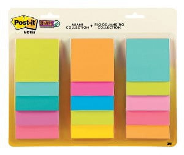 Post-it Notes 654-15SSMULTI2, 3 in x 3 in (76 mm x 76 mm)