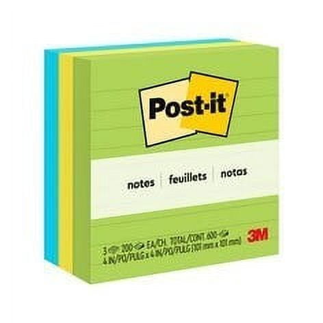 Post-it Notes 675-3AUL, 4 in x 4 in (101 mm x 101 mm), Jaipur colors, 6 pads, 100 sheets each