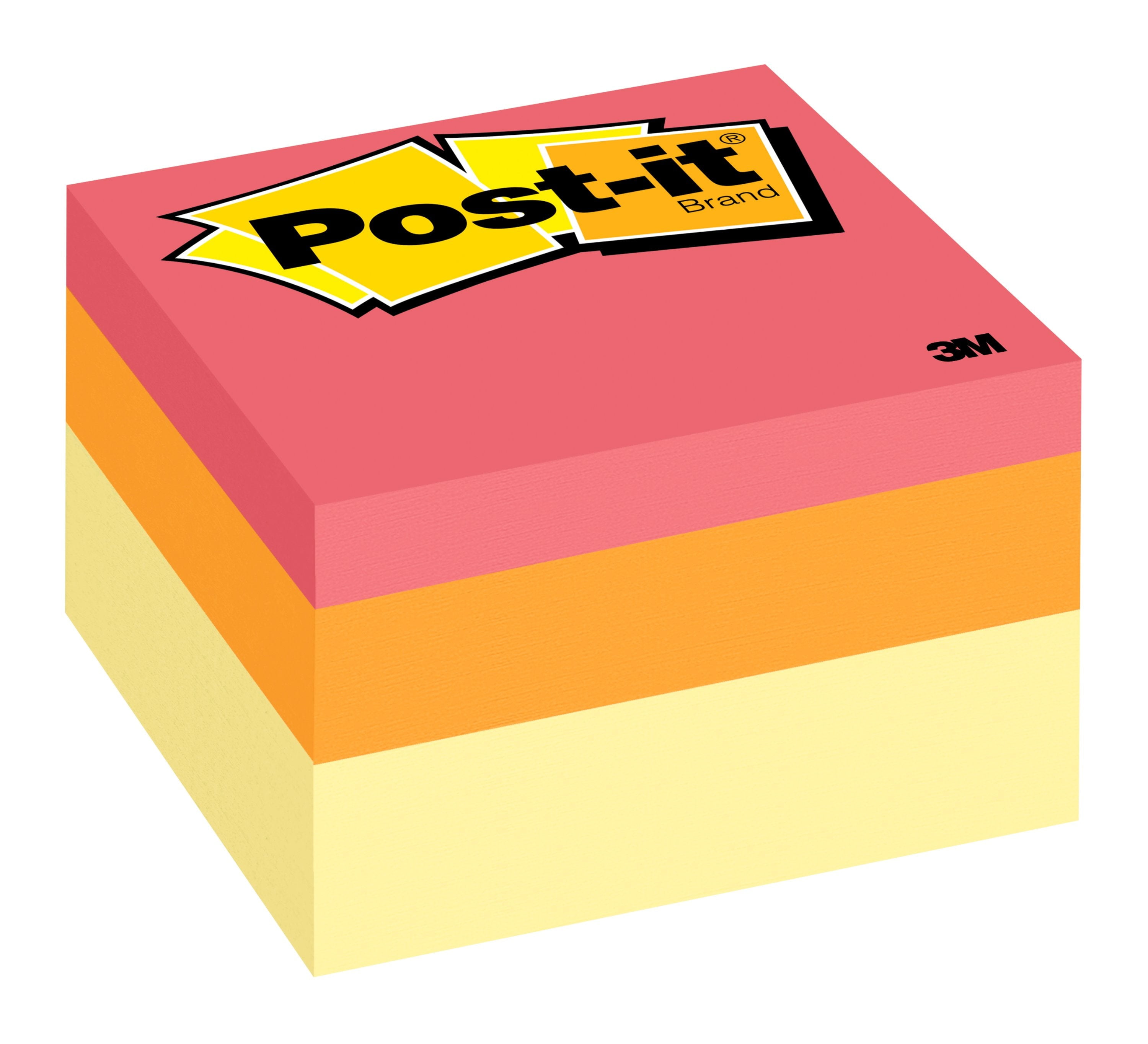 POST-IT® NOTES CUBE, 2 x 2, GREEN WAVE, CANARY YELLOW WAVE, 3 CUBES/PACK