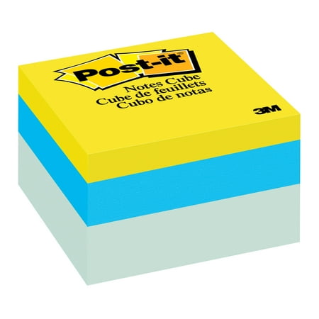 Post-it® Notes Cube, 3 in x 3 in, Blue Wave, 470 Sheets/Cube
