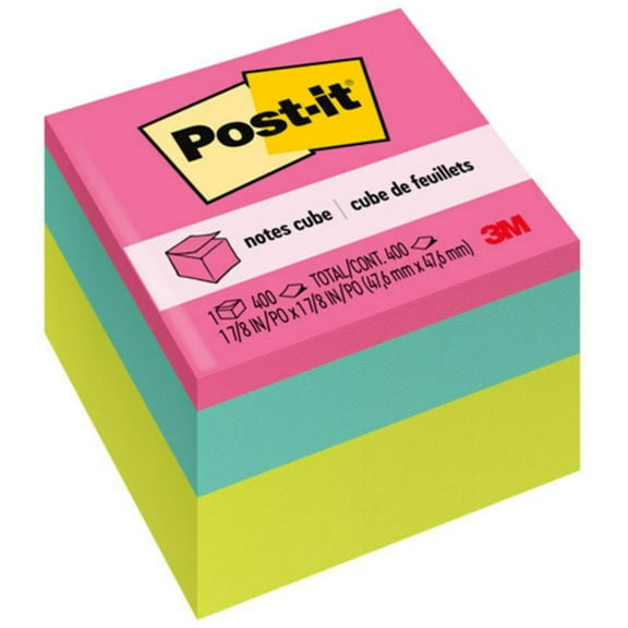 Post-it Notes Cube 400 Total Notes 1-7/8 x 1-7/8 (Pack of 2)