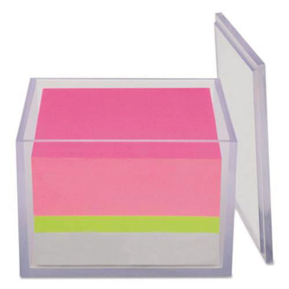Post-it Notes Cube, America’s #1 Favorite Sticky Note, 3 in x 3 in with Versatile Reusable Container, Assorted Color Notes, 500 Sheets/Cube (2057-BC1)