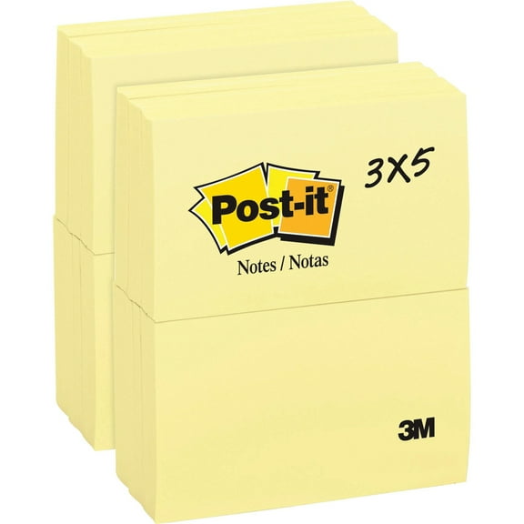 Post-it Notes Original Notepads - 5" X 3" - Removable - 24 / Bundle