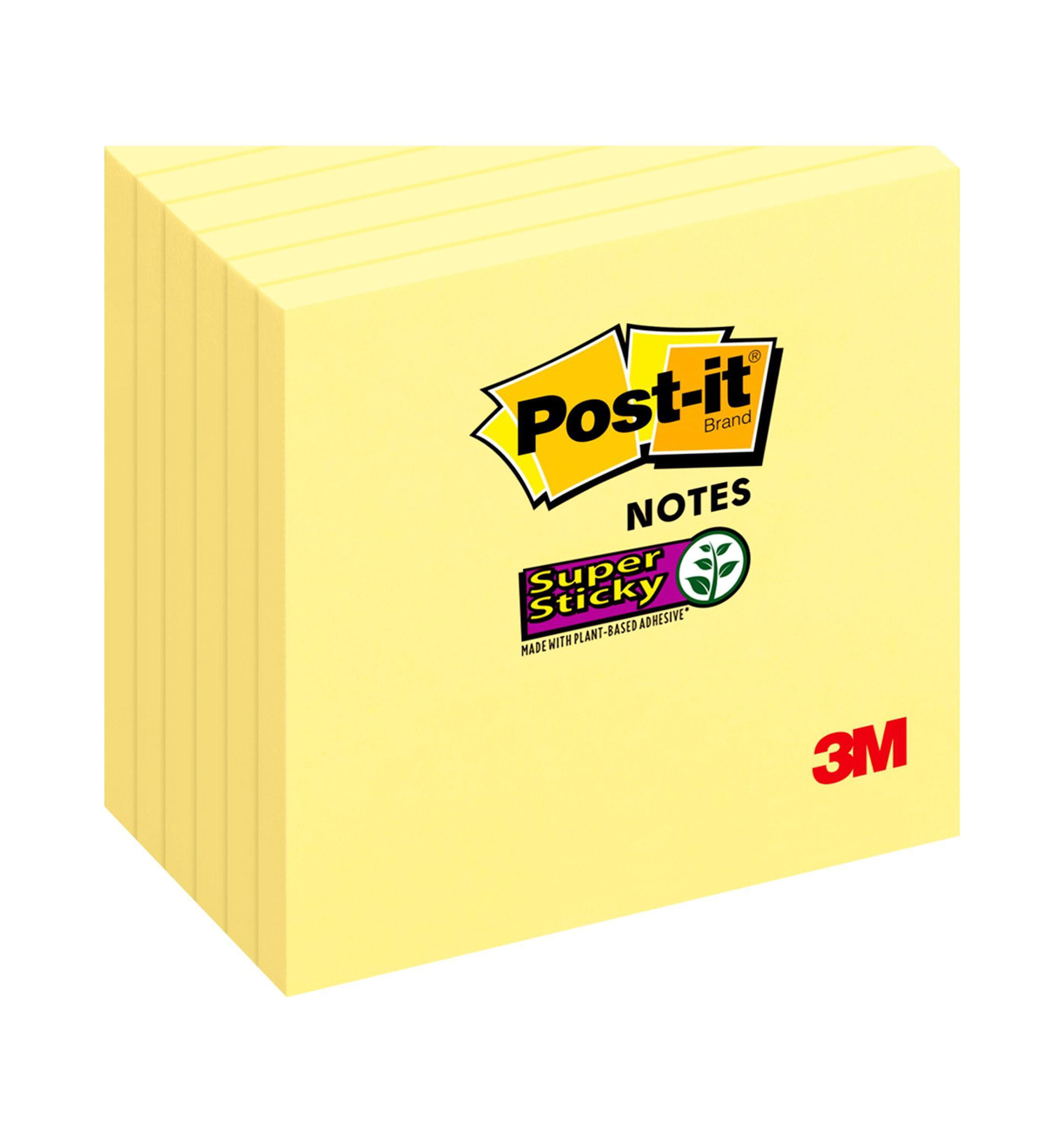Post-it Notes, Super Sticky, 3" x 3", 6 90 Sheets/Pad, 6 Pads