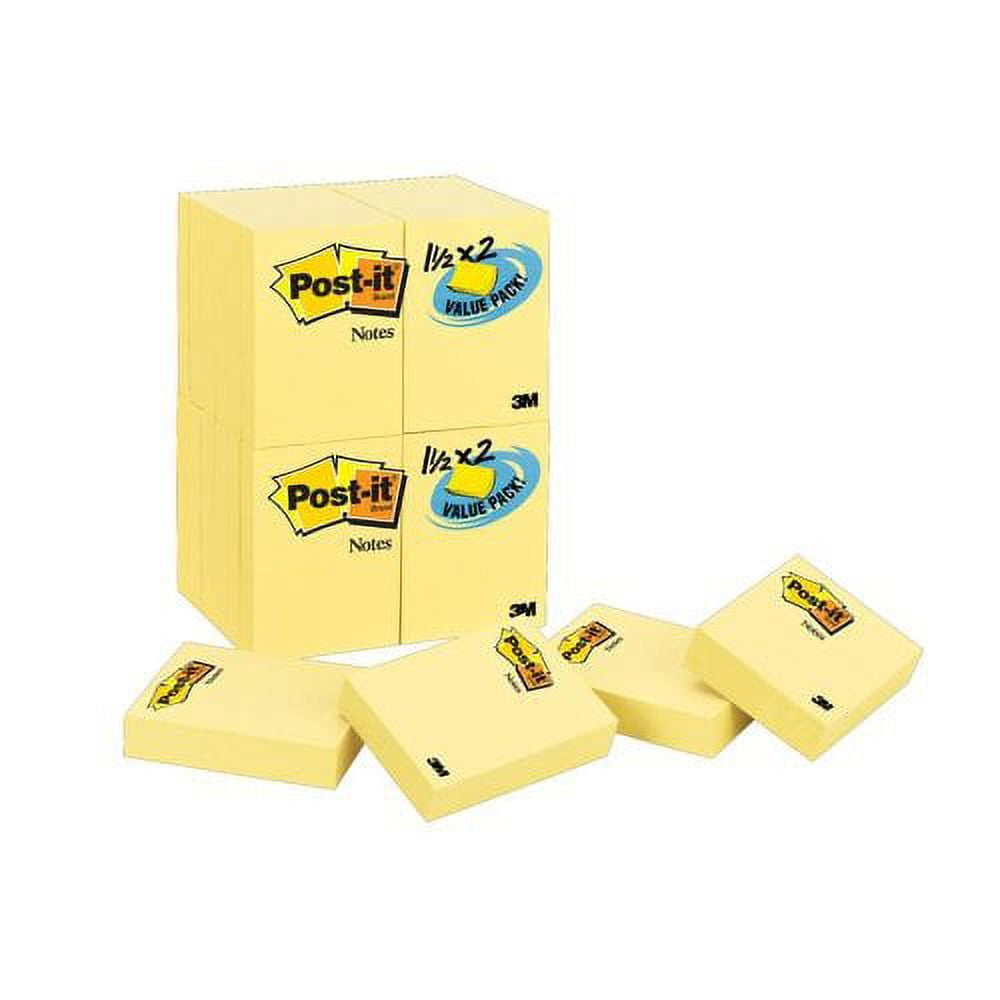 Post-it Notes - Original Notes, 1-1/2 x 2, Canary Yellow, 24 90-Sheet Pads/Pack, Sold as 1 PK Post-it Notes - Original Notes, 1-1/2 x 2, Canary Yellow, 24 90-Sheet Pads/Pack, Sold as 1 PK