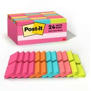 Post-it Notes Value Pack, 1 3/8 in x 1 7/8 in, Poptimistic, 24 Pads