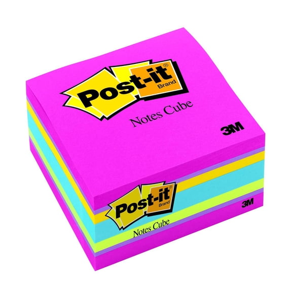 Post-it Original Cubes, 3" x 3", Aqua Wave Collection, 400 Sheets Per Cube