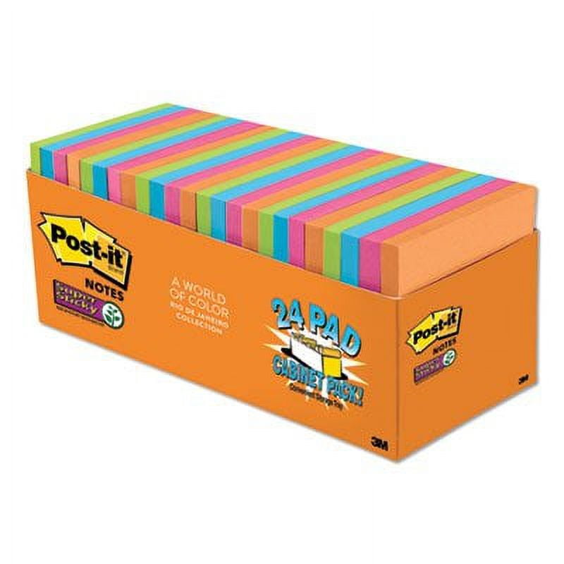 Post-it Super Sticky Notes Teacher Pack, Assorted Colors, 3 in. x 3 in., 15 Pads