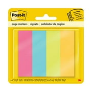 Post-it® Page Markers, 1" x 3", Ultra Colors, 50 Per Pad, Pack Of 4 Pads