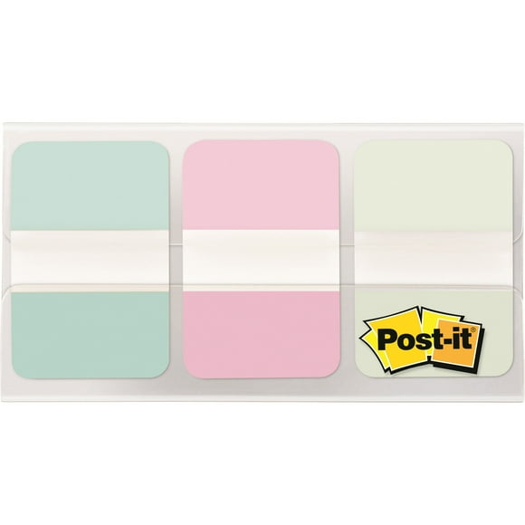 Post-it Pastel Color Tabs, Gradient Blue, Pink, Clear, 36 Tabs/Pack