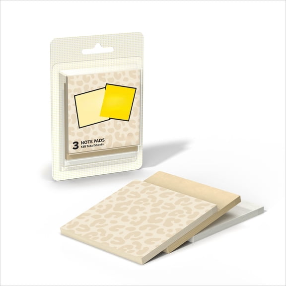 Post-it Polished Patterns Sticky Notes, Bubble Blush Design Featuring 1 Dot Pattern, 1 Positively Pink, and 1 Pink Salt Sticky Note Pad, 3 in. x 2.9 in., 45 Sheets per Pad