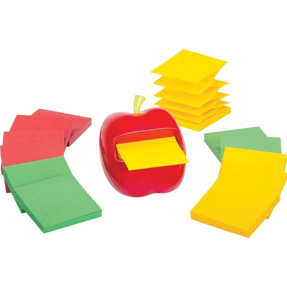 Post-it Apple Pop-Up Note Dispenser Super Sticky Value Pack, 12 Pads Included of Select Marrakesh Color Collection, 3x3 in (APL330)