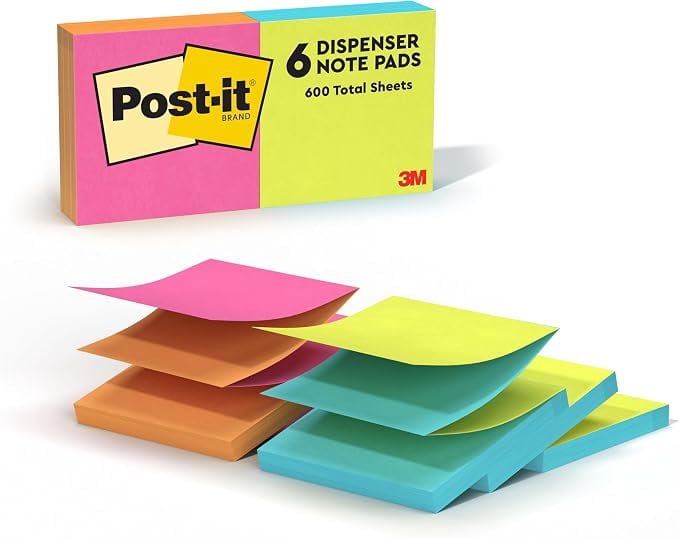 Post-it Pop-up Notes, 3 in x 3 in (76 mm x 76 mm), Poptimistic Collection, 6 Pads with 100 Sheets/Pad (600 Sheets Total)