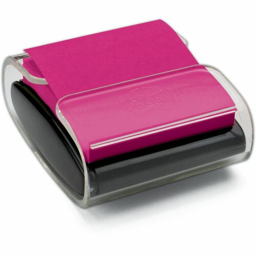 Post-it Pop-up Notes Dispenser, 3" x 3", Black Base Clear Top | 2-Pack (2 Total)