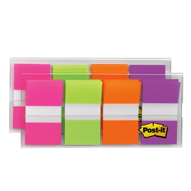 Postit Portable Flags, 1 in. Wide, Assorted Colors, 2 Dispensers