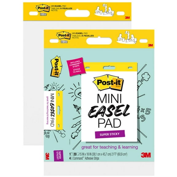 Post-it Post-it Super Sticky Mini Easel Pad, 1 Subject, 20 Sheets, 15 x 18 in, (6)