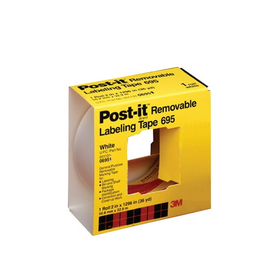 Post-it Removable Labeling Tape, 2 in x 36 yd, White
