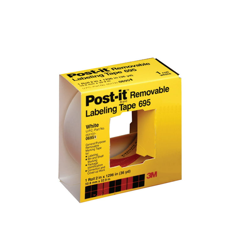 3M 695 Post-it Labeling Tape, 2 in x 36 yds, White