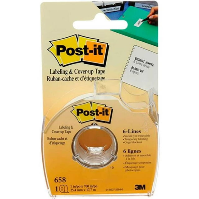 Postit Removable Labeling and CoverUp Tape, 1 Inch x 581/3 Feet