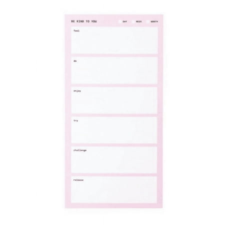 Post-it Self Care Notes with White Boxes, 3.9 in. x 7.7 in. Sticky Notes, Retail Packaging, Pink