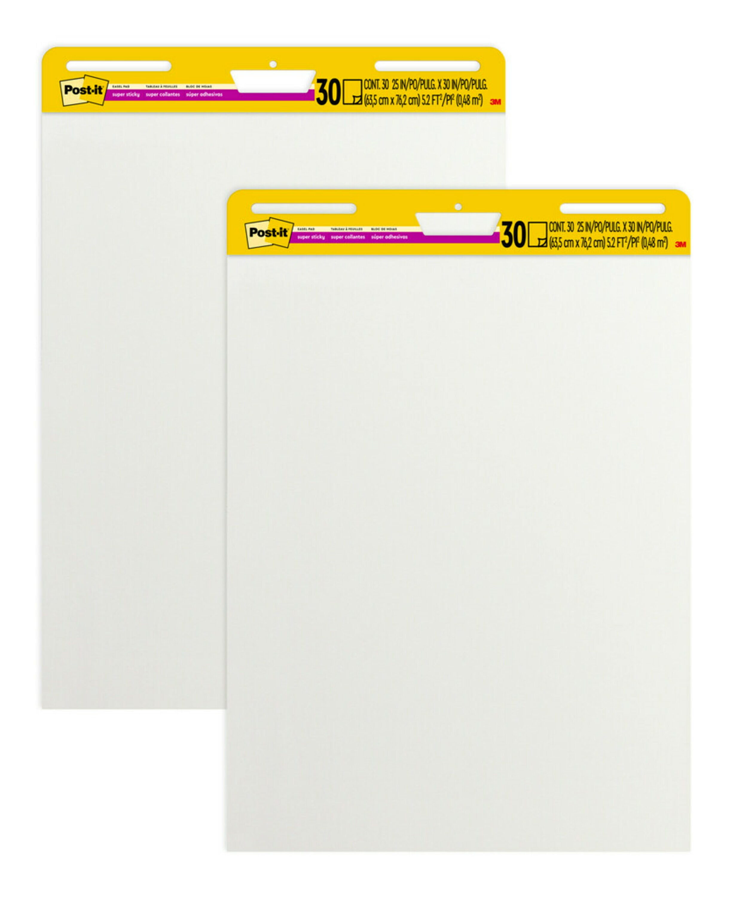 White Self-Adhesive Repositionable Flip Chart Pad, 25 x 30 Inches