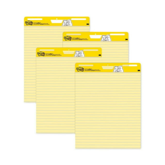 Postit SelfStick Easel Pads, 25" x 30", Yellow Ruled, 30Sheets/Pad