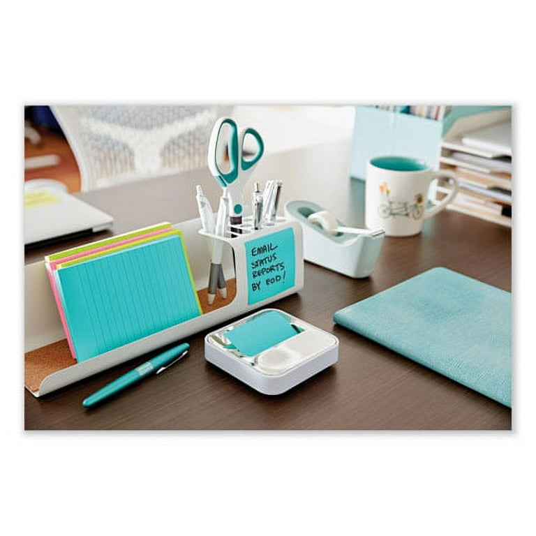 Steel Top Dispenser, For 3 x 3 Pads, White/Steel