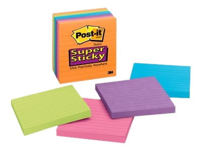 Post-it Super Sticky 675-6SSAN - Notes -  - 540 sheets (6 x 90) - electric glow - ruled