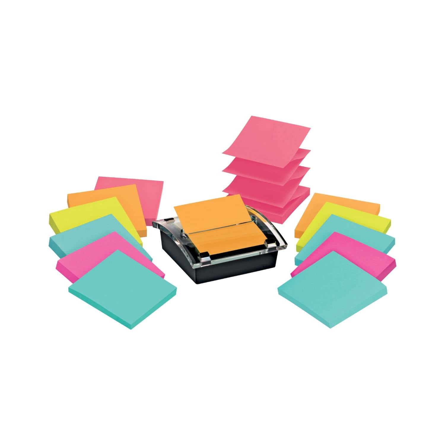 Post-it Super Sticky Dispenser & Pop-up Notes, 3 in x 3 in, Assorted Colors, 12 Pads