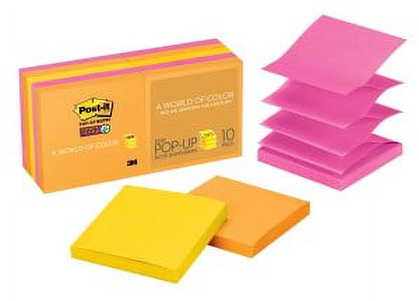 Post-it Super Sticky Dispenser Pop-up Notes R330-10SSAU, 3 in x 3 in (76 mm x 76 mm), 10 pads, 90 sheets/pad