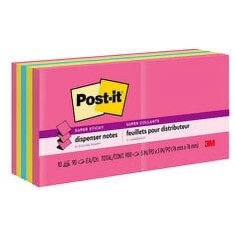 Post-it Super Sticky Dispenser Pop-up Notes R330-10SSPGO, 3 in x 3 in (76 mm x 76 mm), Assorted Colors