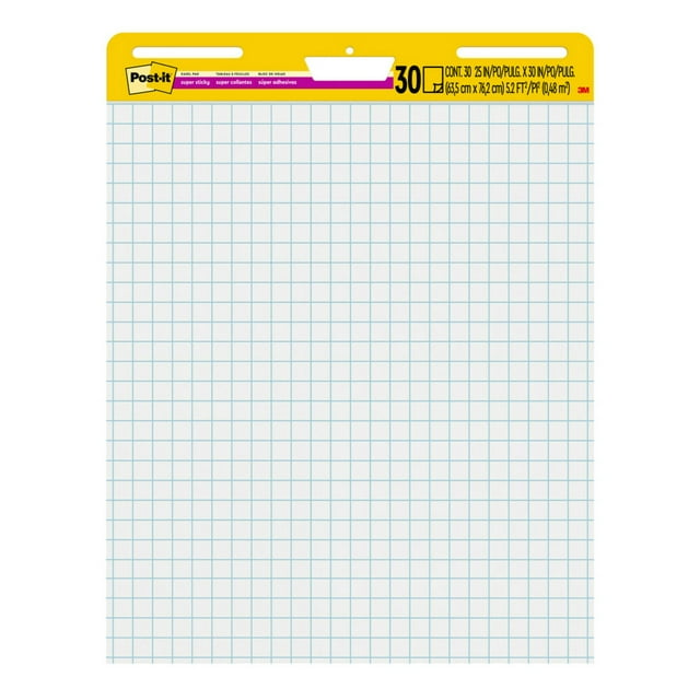 Postit® Super Sticky Easel Pad, 25 in. x 30 in. Sheets, White with