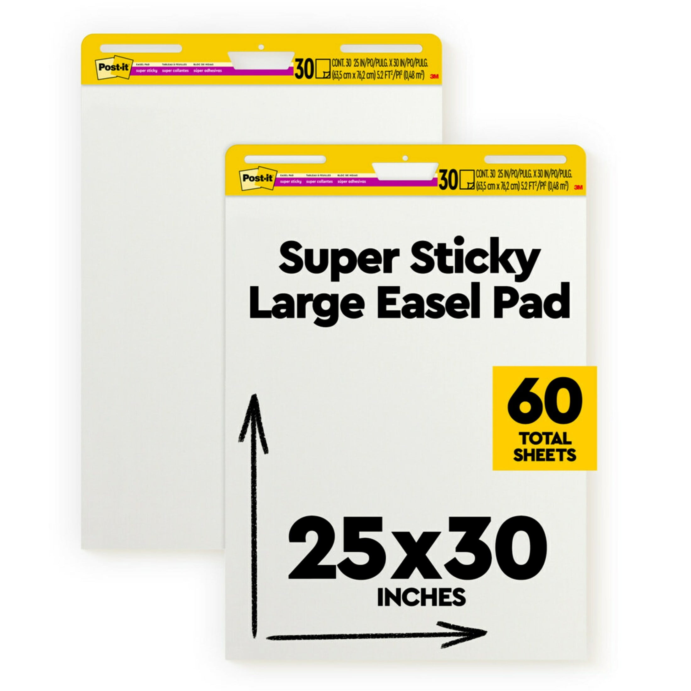 White Self-Adhesive Repositionable Flip Chart Pad, 25 x 30 Inches
