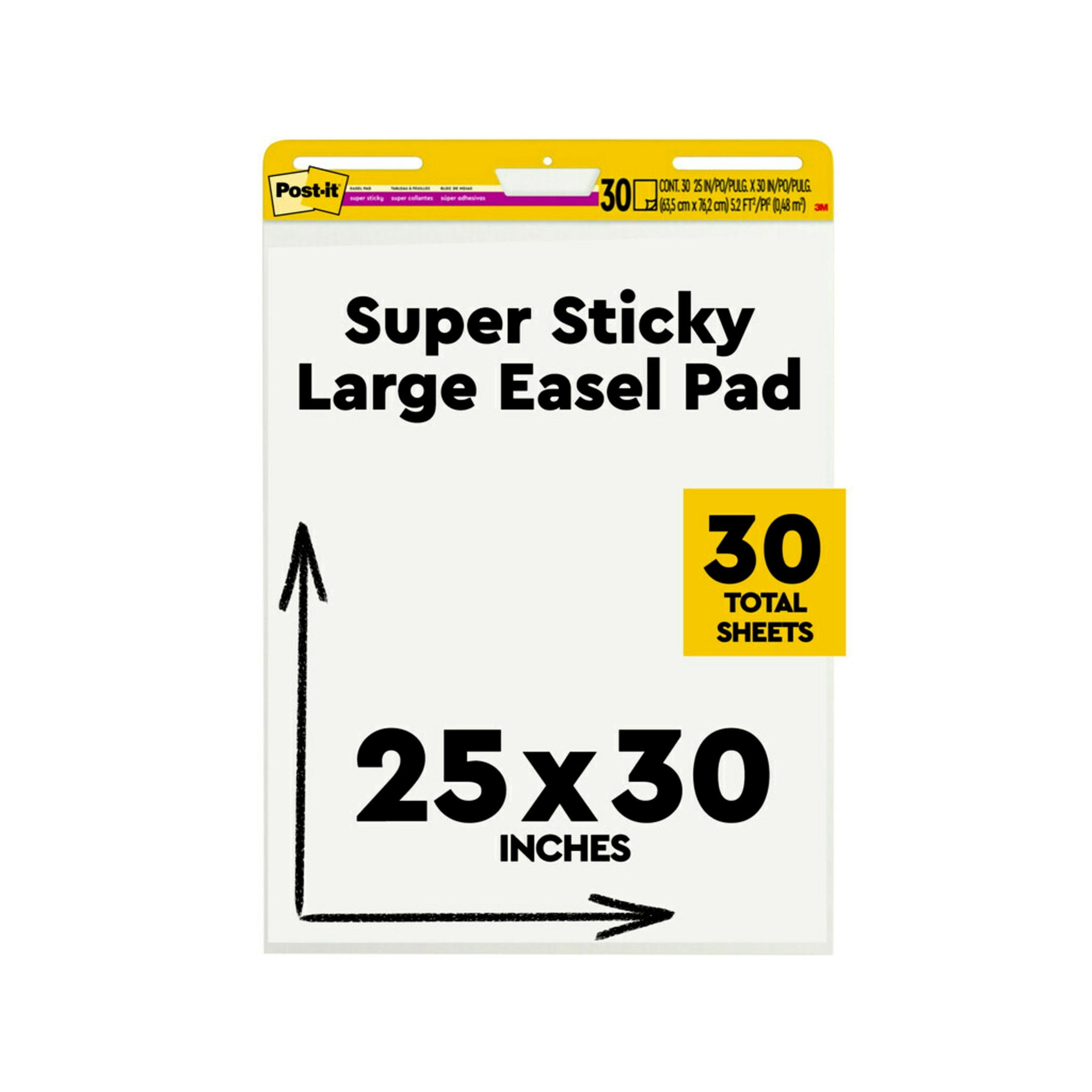 Super Sticky Large White Paper Easel Pad, 25 x 30 Inches