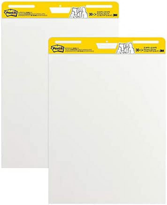 Post-it® Super Sticky Flip-Chart Pad - 30 Sheets - Plain - Stapled - 18.50  lb Basis Weight - 25 x 30 - White Paper - Self-adhesive, Repositionable