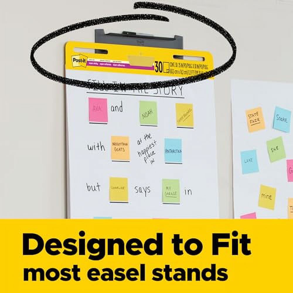 Postit Super Sticky Easel Pad, 25 in x 30 in, White, 30 Sheets/Pad, 2