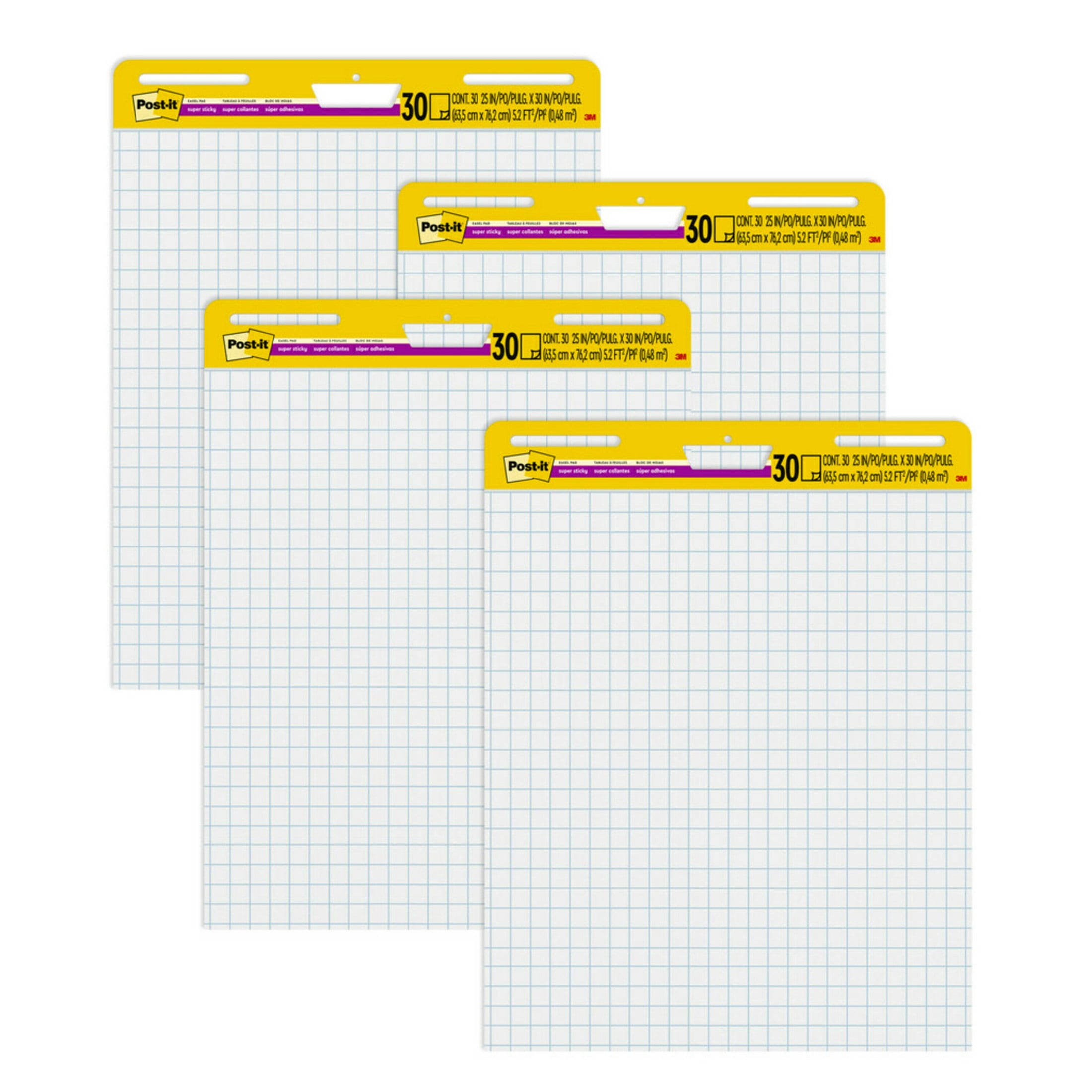 Large White Grid Self-Adhesive Easel Pad, 25 x 30 Inches