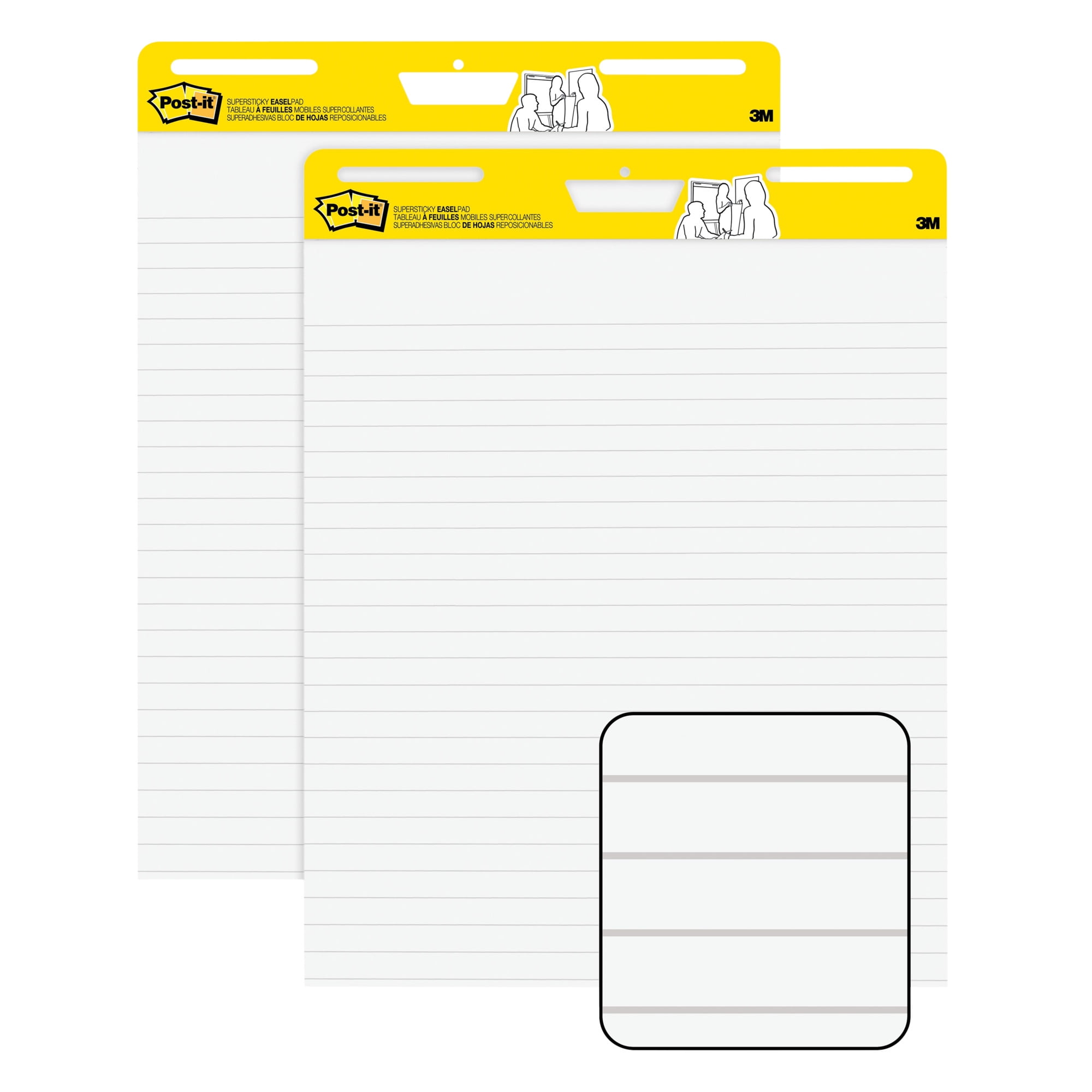 Great Value, Post-It® Easel Pads Super Sticky Vertical-Orientation  Self-Stick Easel Pads, Unruled, 25 X 30, White, 30 Sheets, 2/Carton by  3M/COMMERCIAL TAPE DIV.