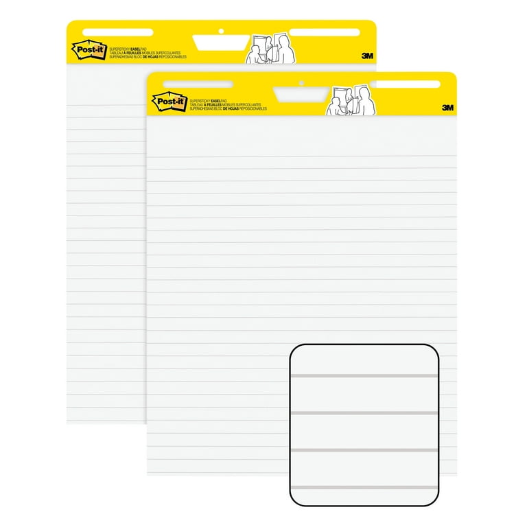Post-it Self-Stick Easel Pads, 25 in x 30 in, White with Faint